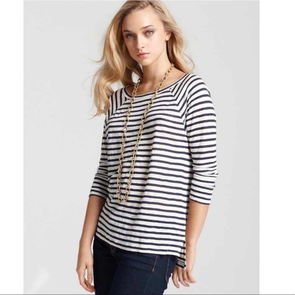 Joie | Cyndi Nautical Striped Linen Slub Top